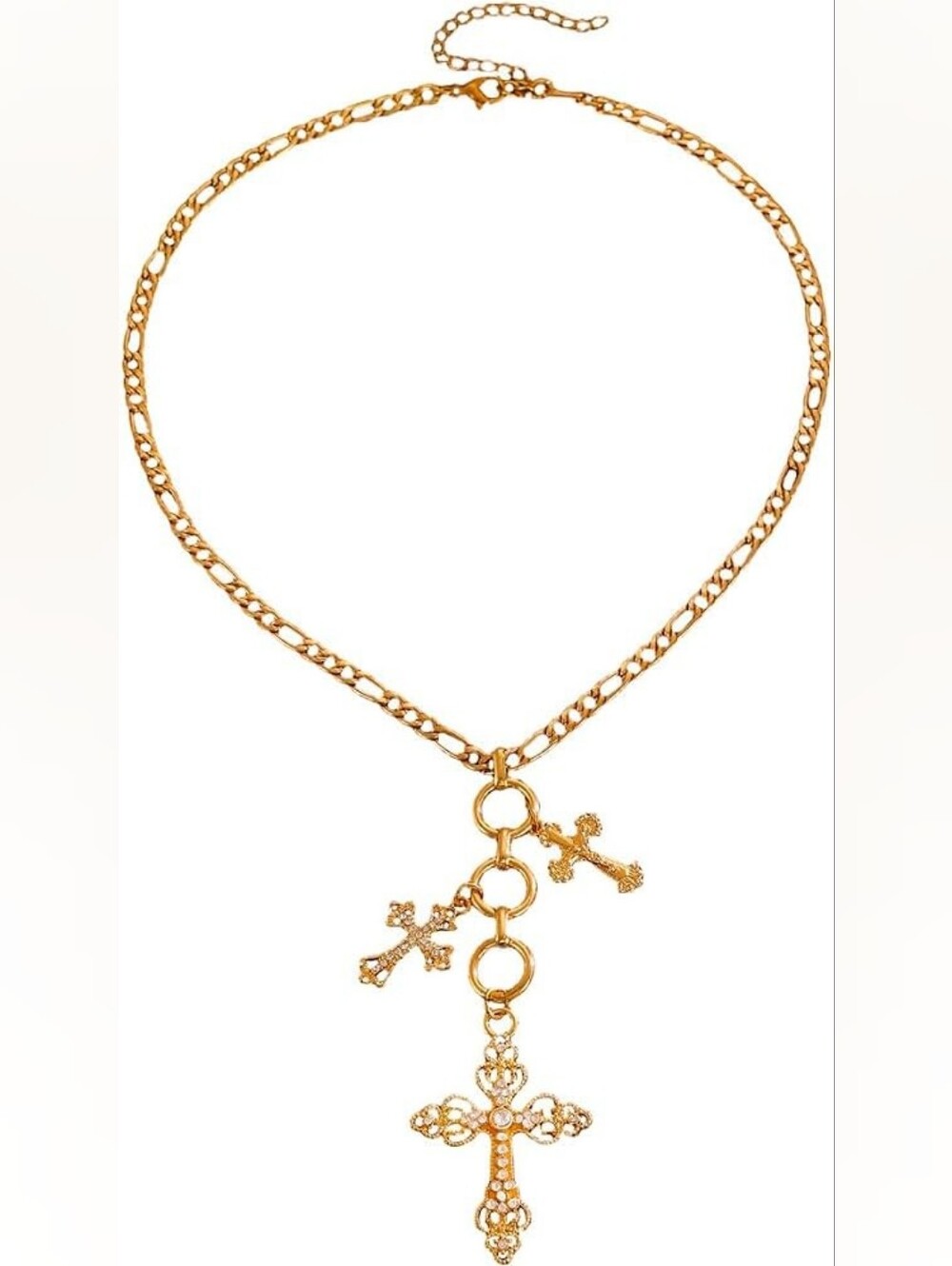 Chunky Gold Statement Cross Necklace